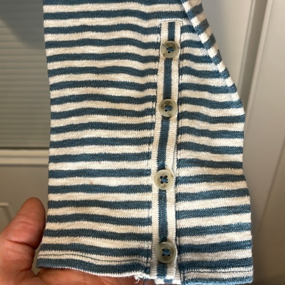 Madewell Ivory and Blue Striped Long Sleeve Shirt - Picture 5 of 8